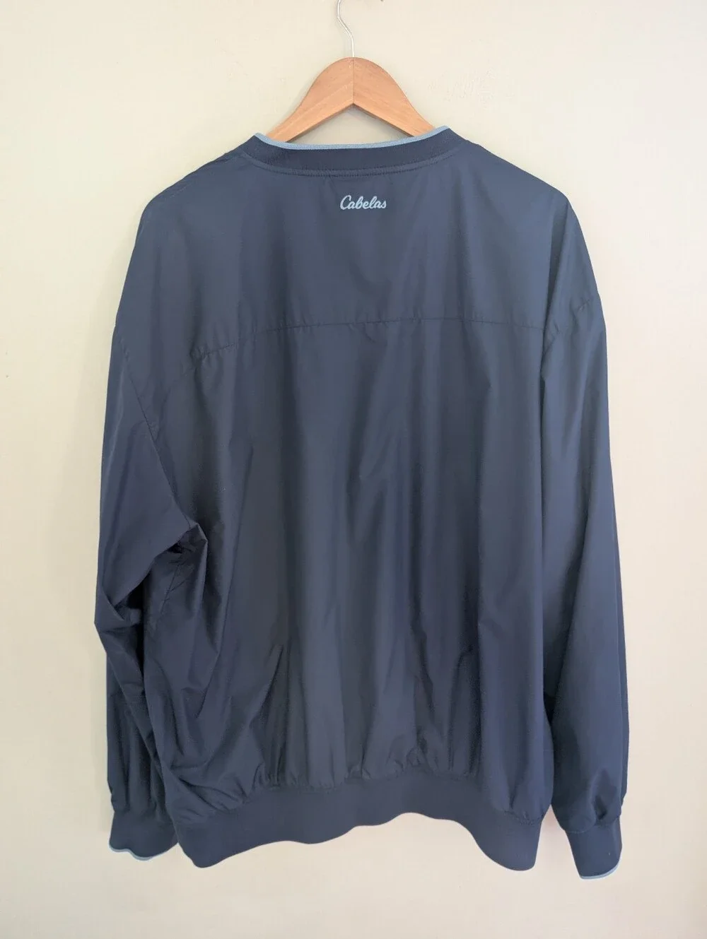Cabela's Mens Blue Pullover Windbreaker Size XL Tall